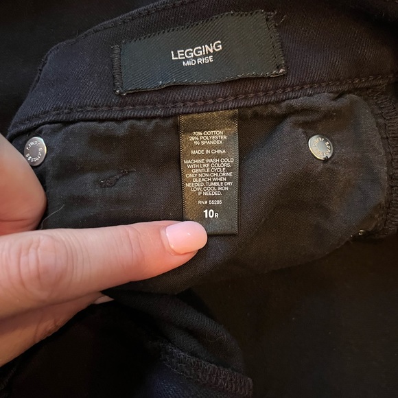 Express Size 10R Black Jean Legging Midrise - Picture 4 of 7